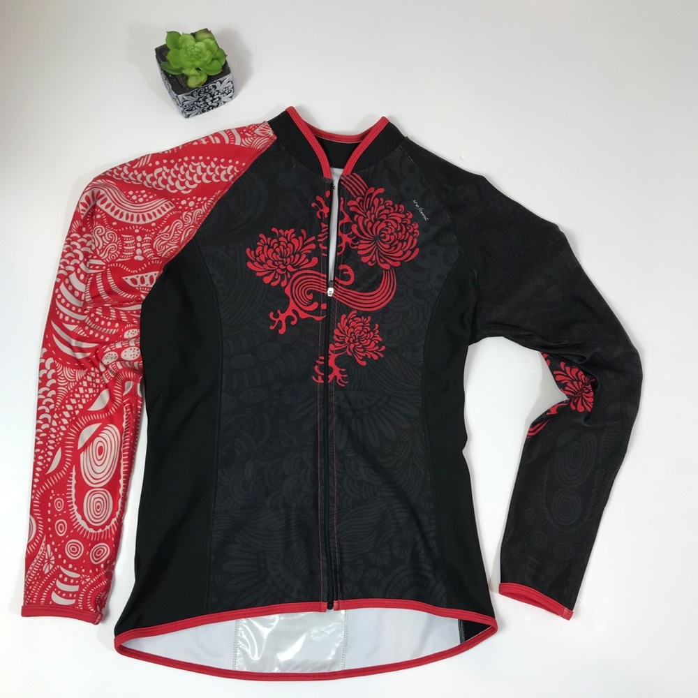 she beest Full Zip Long Sleeve Cycling Jersey